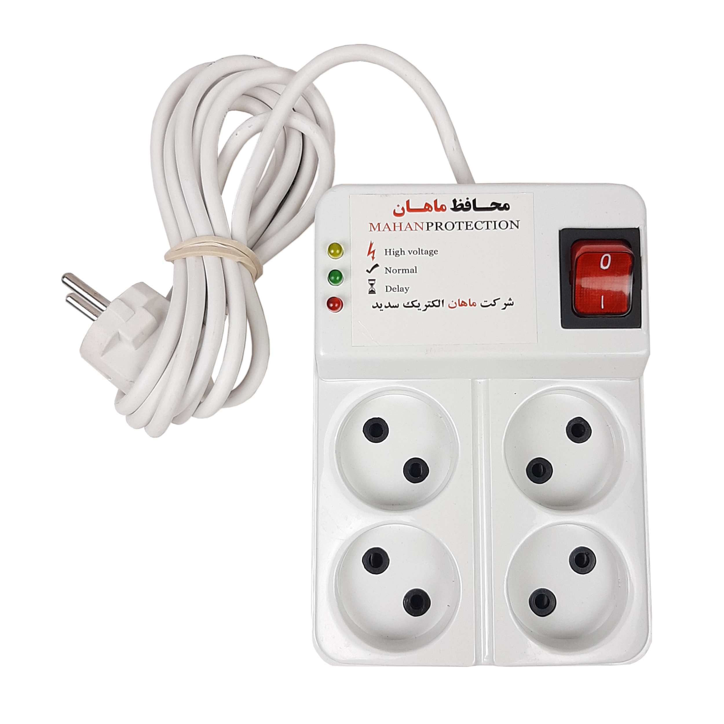 محافظ برق ماهان چهار خانه مدل صوتی با سیم 2 متر تکی